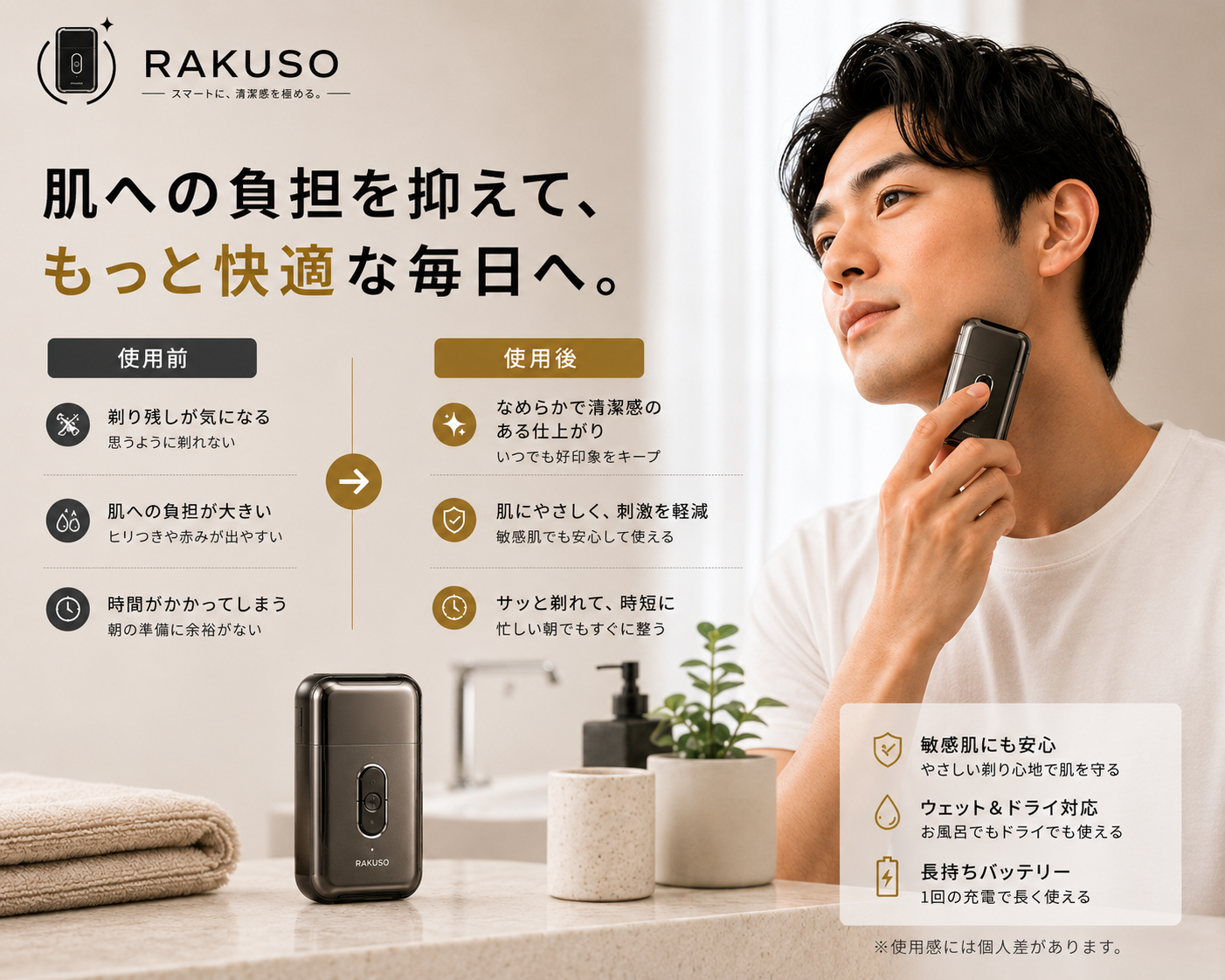 日本で大人気!Rakuso™ No.1✨ PocketShave™