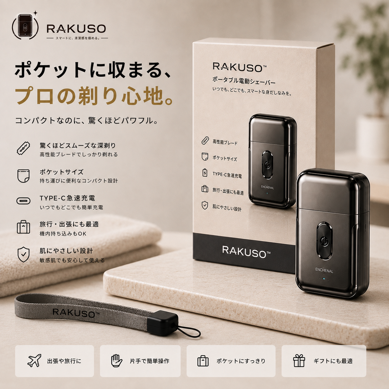 日本で大人気！Rakuso™ No.1✨ PocketShave™